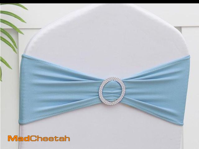 Lot 74-11550281 - Gankar Baby Blue Chair Sashes 50 Pack, Baby Blue Sashes for Covers, Chair Bands for Wedding, Light B...