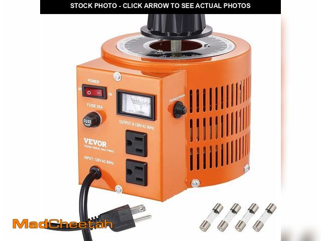 Lot 74-12829311 - VEVOR 2000VA Auto Variable Voltage Transformer, 15.3 Amp, 110V Input 0-130V Output AC Voltage Regula...