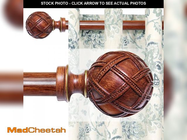 Lot 74-12052181 - Single Curtain Rod for Windows 48 to 84 Inches(4-7ft): 1 inch Diameter Adjustable Curtain Rod, Heavy...