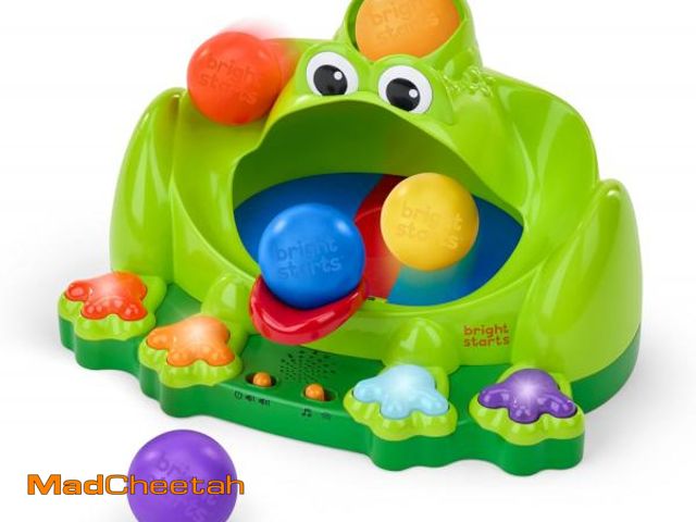 Lot 74-12526973 - (MISSING 3 BALLS) Bright Starts Poppin' Ball Frog Ball Play Toy, Launching, Bouncing &amp; Ramp Race...