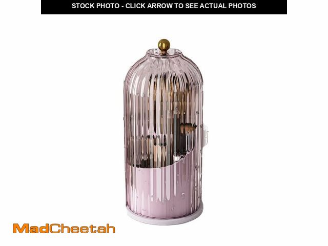 Lot 74-14279689 - GAXmi Makeup Brush Holder with Lid Rotating Cosmetic Organizer, Pink-Purple - UNUSED