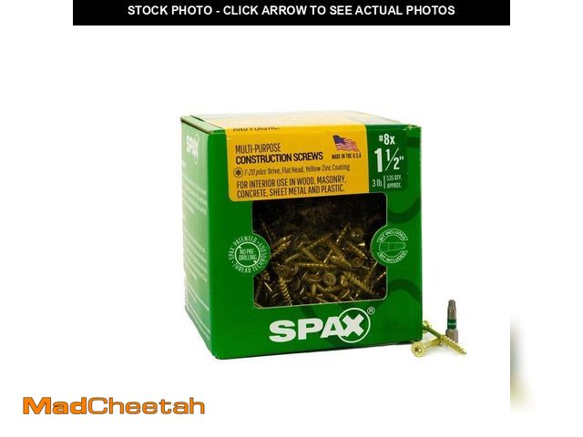 Lot 74-12671615 - SPAX #8 x 1-1/2 in. Interior Flat Head Wood Screws Construction Framing Torx T-Star Plus (597 Each) ...