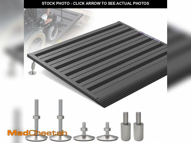 Lot 74-13418338 - Nuvium Threshold Ramp for Doorways,Adjustable Height 2.6"-7.3" Aluminum Wheelchair Ramp with Heighte...