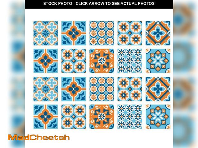 Lot 74-12219726 - Poromoro Spanish Portuguese Azulejo Style Backsplash Peel and Stick Tile Stickers Set of 20 pcs(5.9_...