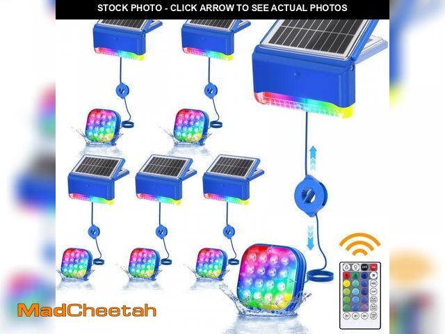 Lot 74-12050501 - Likiyol 2025 Next-Gen 2-in-1 Solar Pool Lights with Submersible Pool Lights &amp; Poolside Light, Re...