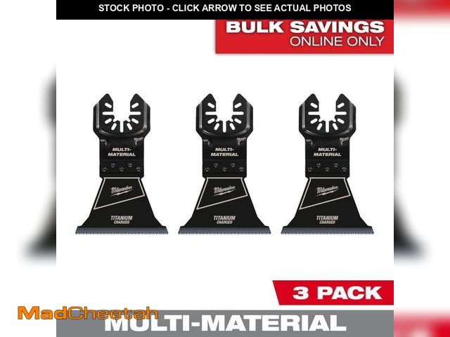 Lot 74-14113887 - Milwaukee 2-1/2 in. Titanium Bi-Metal Universal Fit Wood and Metal Cutting Multi-Tool Oscillating Bl...