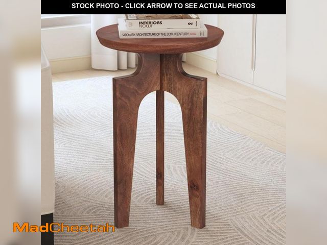 Lot 74-12517680 - CHRISTOPHER KNIGHT HOME Sequoia 16 in. Round Side End Table, Mango Wood, Honey - UNUSED