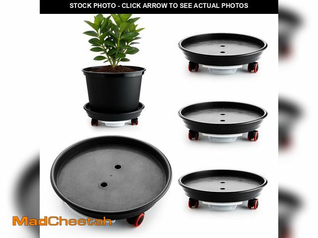 Lot 74-14263772 - 4 Pack 13 Inch Plant Caddy with Wheels,Heavy Duty Rolling Plant Stand with Removable Drainage Tray,R...