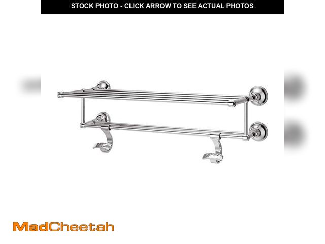 Lot 74-13694074 - Pfister Tisbury 24 in. 4-Bar Towel Rack with Two Hanging Hooks in Polished Chrome - UNUSED