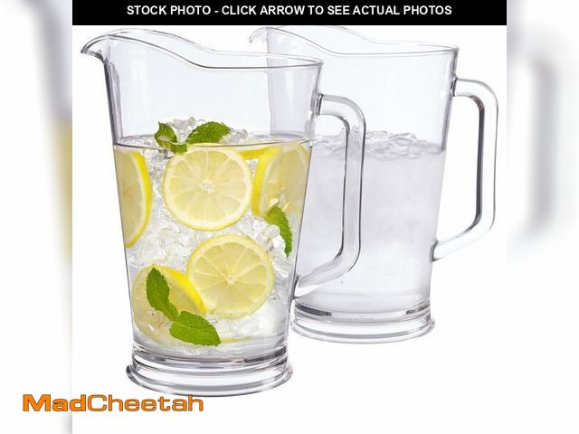 Lot 74-14303409 - US Acrylic 64oz Bistro Clear Pitcher | Set of 2 Beer Pitchers | Reusable, BPA-free, Made in the USA,...