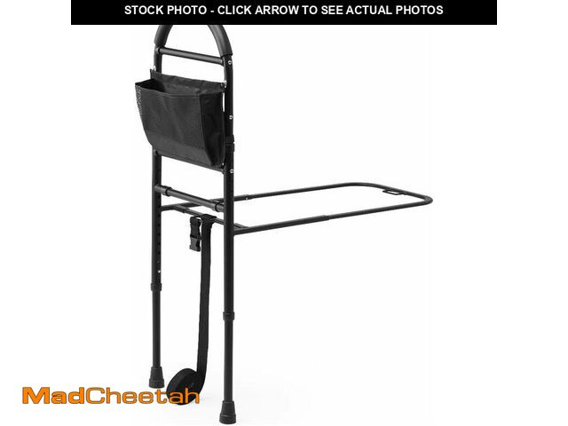 Lot 74-13011280 - Medline Bed Assist Bar with Storage Pocket, Height Adjustable Bed Rail for Elderly Adults, Assistanc...