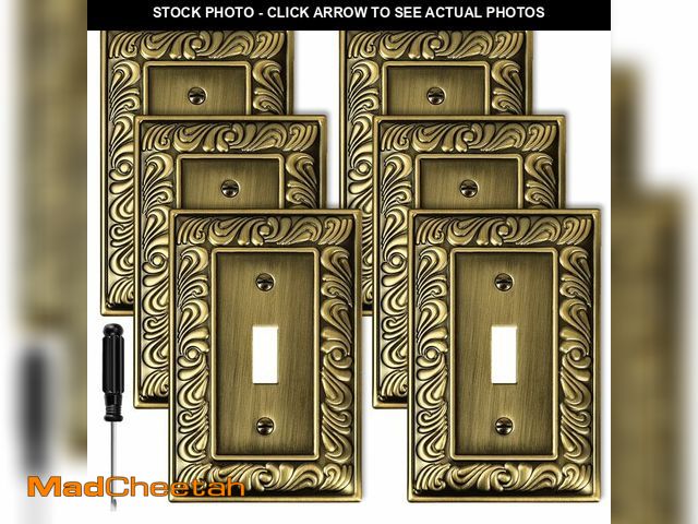 Lot 74-14206137 - Antique Brass Light Switch Cover Plate Paisley Pattern Decorative Wall Plate for Light Switch Metal ...