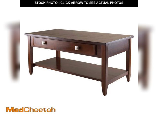 Lot 74-14242635 - WINSOME WOOD Richmond 40 in. Walnut Medium Rectangle Wood Coffee Table with Drawers - UNUSED