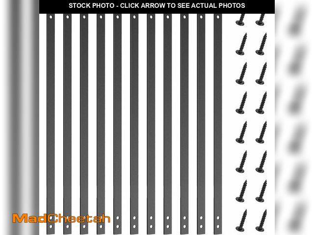 Lot 74-14347725 - EEURAO 51 Pack Deck Balusters 36"X1", Flat Straight Porch Railing Kit with Screws, Heavy Duty Black ...