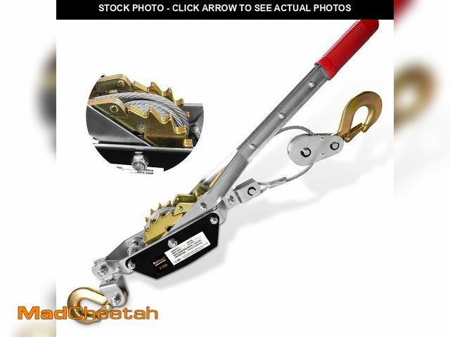 Lot 74-13948652 - Come Along Winch 2T,Pulling Capacity 12 FT Steel Cable 2 Hooks,Heavy Duty Come Along Tool with Dual ...