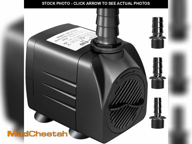 Lot 74-14148043 - GROWNEER 550GPH Submersible Pump 30W Fountain Water Pump, 2000L/H, with 7.2ft High Lift, 3 Nozzles f...