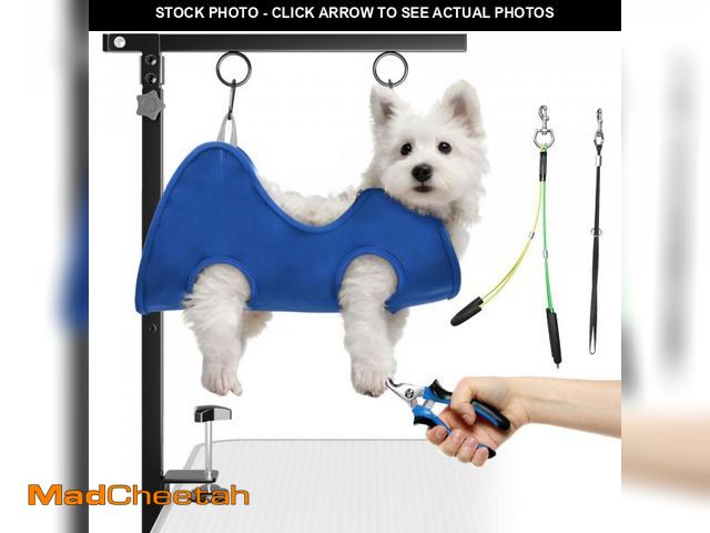 Lot 74-12436080 - Foldable Dog Grooming Arm with Clamp: Adjustable Height 26"-40", Dog Grooming Table Arm with Hammock...