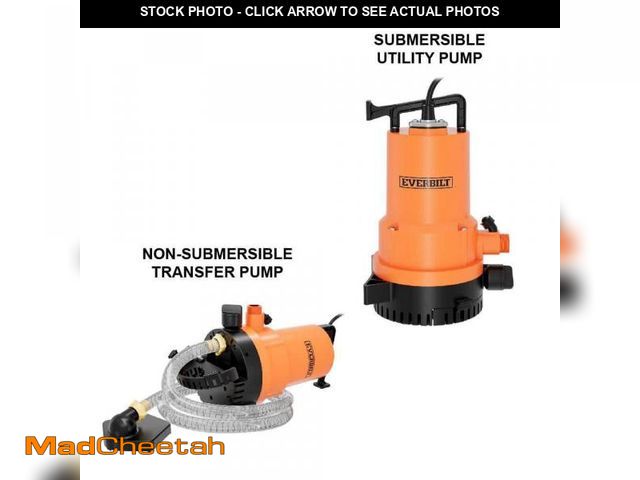 Lot 74-12148683 - Everbilt 1/4 HP 2-in-1 Submersible Utility and Transfer Pump - UNUSED