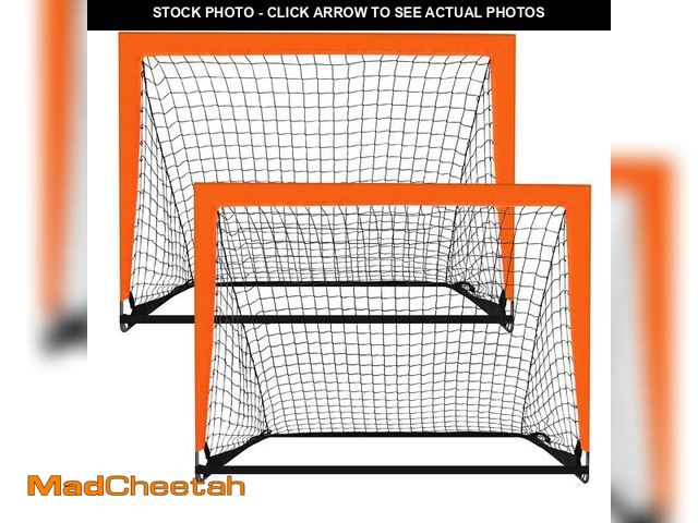 Lot 74-14273102 - Theresduet 2 Pack 4Ã¢â¬â¢ x 3Ã¢â¬â¢ Size Portable Kid Soccer Goals for Backyard, Indoor and Outd...