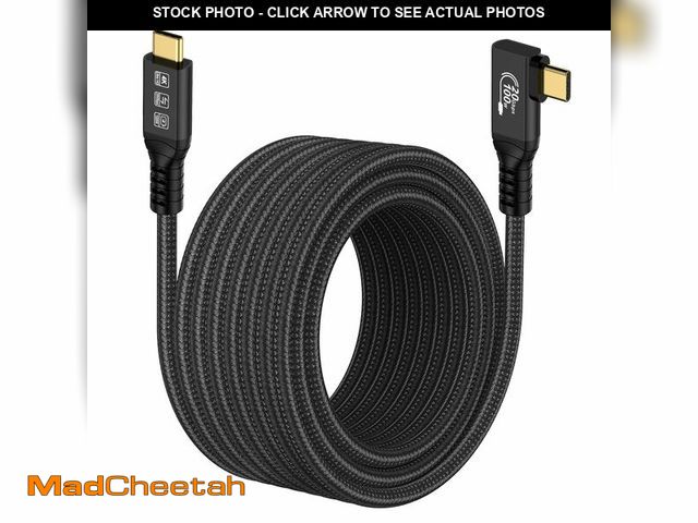 Lot 74-12699375 - CHENLENIC 16.5FT 20Gbps USB C 3.2 Gen 2 Cable, 5M 90Degree Type C 4K@60Hz UHD Video 5A/240W PD3.0 Fa...