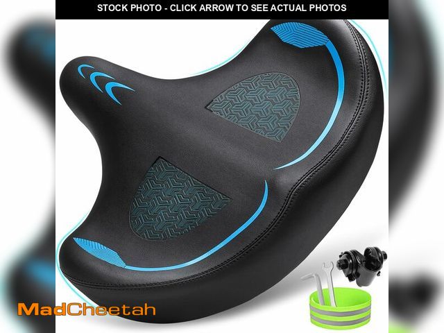 Lot 74-13623101 - CDYWD Oversized Bike Seat for Men &amp; Women Comfort, Extra Wide Bicycle Seat Cushion, Comfortable ...