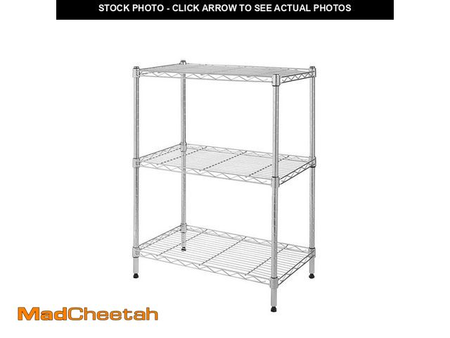 Lot 74-13062013 - HDX 3-Tier Steel Wire Shelving Unit in Chrome (24 in. W x 30 in. H x 14 in. D) - UNUSED