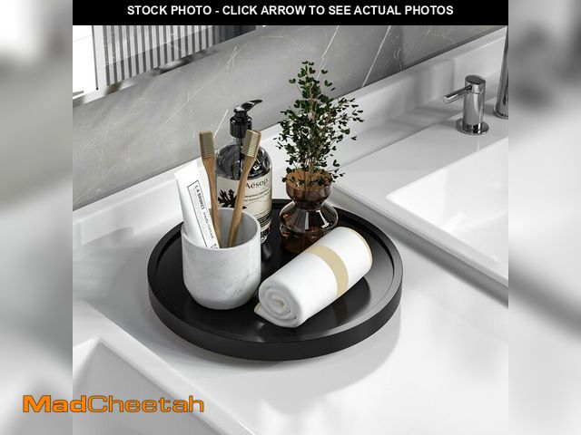 Lot 74-12718535 - VeyFey Turntable Vanity Tray 10 Inch for Perfume Candle, Bamboo Kitchen Sink Countertop Organizer Ke...