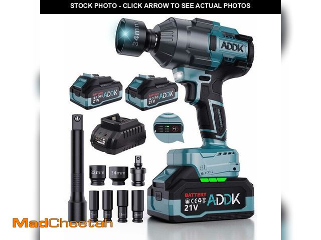 Lot 74-13711278 - 21V Cordless Impact Wrench Kit, 1200Ft-lbs (1600N.m) 1/2" Brushless Impact Gun with 6 Mode Speed, El...