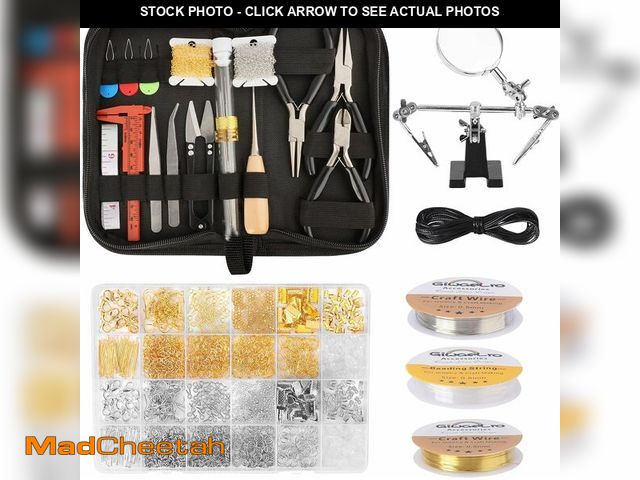 Lot 74-12712327 - Giwaelro Jewelry Making Kit for Adults, Jewelry Making Supplies with Pliers, Wires, Findings, Neckla...