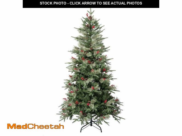 Lot 74-12890033 - (MISSING STAND) National Tree Company Feel Real Artificial Christmas Tree, Green, Virginia Pine, Red...