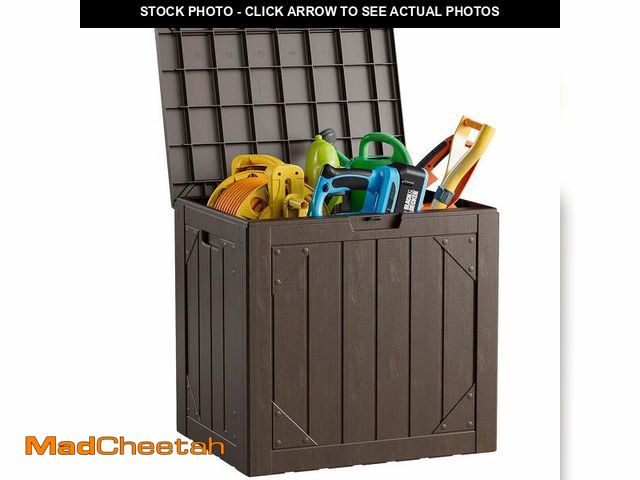 Lot 74-13766723 - MAKE CHANGES 30 Gallon Resin Deck Box, Waterproof &amp; Outdoor Small Storage Box for Cushion Storag...