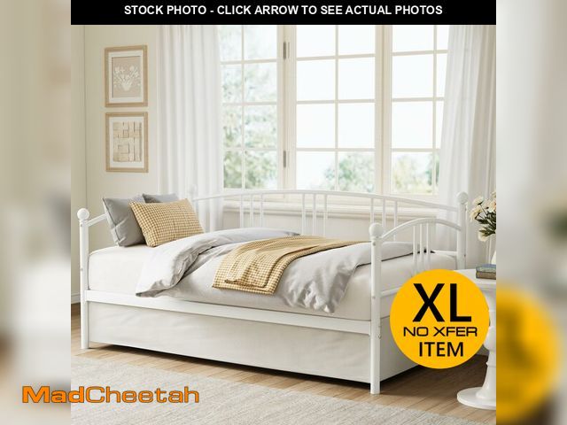 Lot 74-12569981 - IDEALHOUSE Twin Daybed Without Trundle, Metal Twin Size Daybed with Underbed Storage Space, Steel Sl...