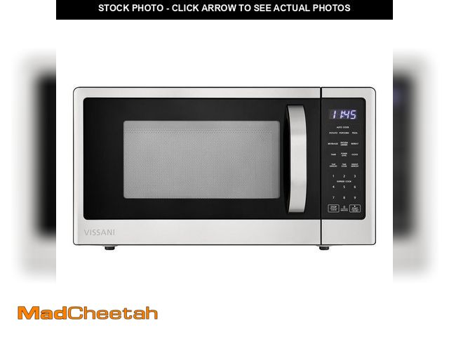 Lot 74-12989632 - Vissani 21 in. 1.1 cu. ft. 1000-Watt Countertop Microwave Oven in Fingerprint Resistant Stainless St...