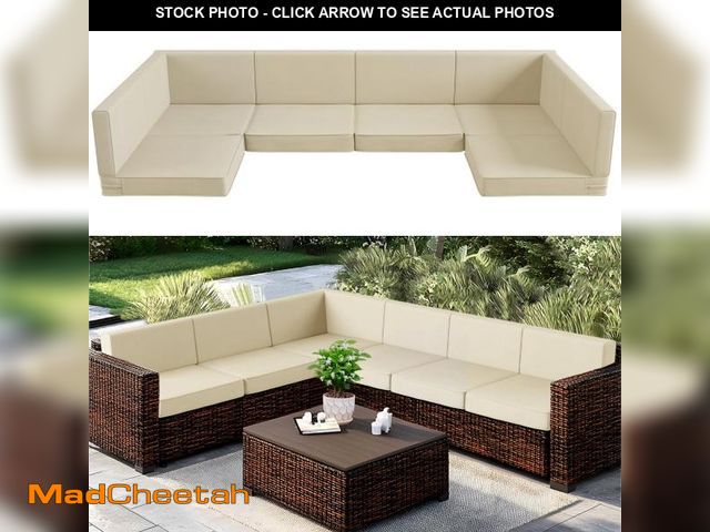 Lot 74-12362799 - Codi 14-Piece Outdoor Cushions for Patio Furniture, 6 Seat (25.6'' x 25.6'') Waterproof Replacement ...