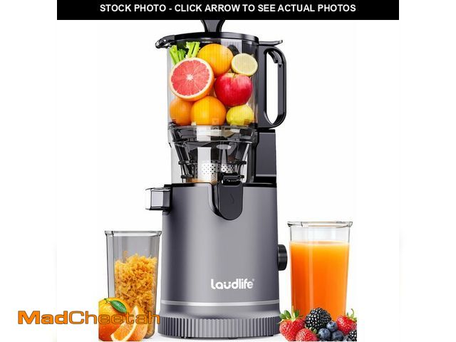 Lot 74-13366187 - LAUDLIFE Cold Press Juicer Machine 5.9" Wide Feed Chute Juice Extractor 80 oz Large Hopper Easy to C...