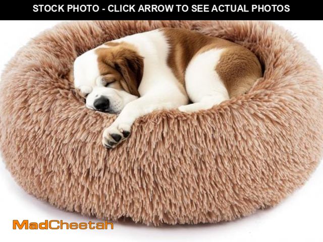 Lot 74-12396569 - DUMOS Calming Donut Cat &amp; Dog Bed for Medium Dogs, Machine Washable Cuddle Warming Cozy Fluffy F...