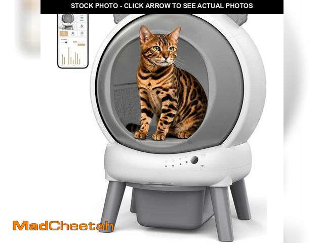 Lot 74-14581666 - Beokeo 65L Self Cleaning Litter Box for Multiple Cats, Gray - USED