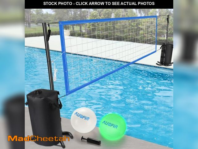 Lot 74-12177120 - AugFir Pool Volleyball Net, Heavy-duty Pool Volleyball Set with 2 Pool Volleyballs, Stabilizing Pool...