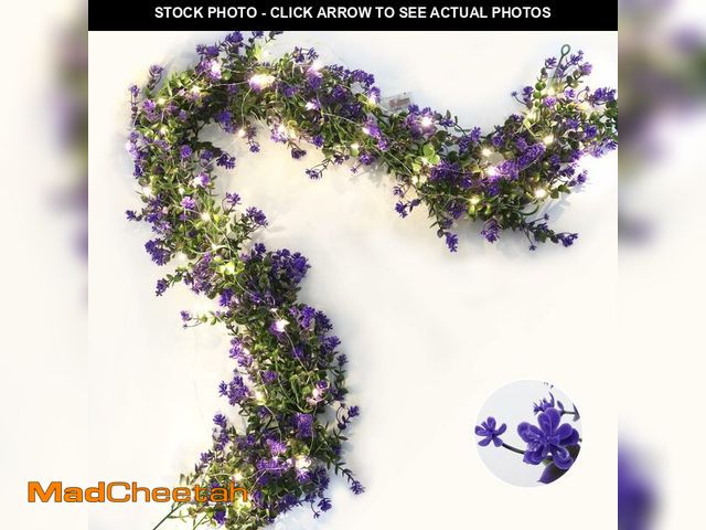 Lot 74-13547685 - RECUTMS Faux Lighted Mantle Garland Artificial Hanging Greenery Fake Hanging Eucalyptus Leaves Vine ...