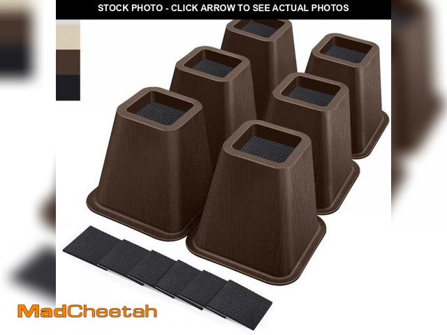 Lot 74-12432720 - ANNKUT 6 Inch Heavy Duty Bed Risers, Furniture Risers for Desk, Chair, Table or Sofa, Couch Lift Ris...