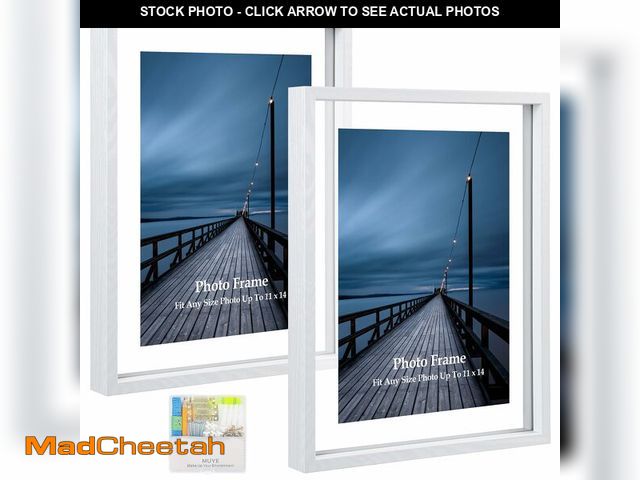Lot 74-14270374 - MUYE 11x14 Floating Frame Set of 2,Double Real Glass Photo Frame,Display Any Size Photo up to 11x14,...