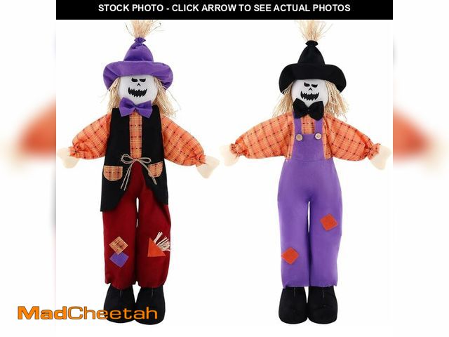 Lot 74-12865523 - Halloscume 2 Pcs Halloween Scarecrow 31.5 Inches Skull Scary Standing Scarecrow Ghost Garden Outdoor...