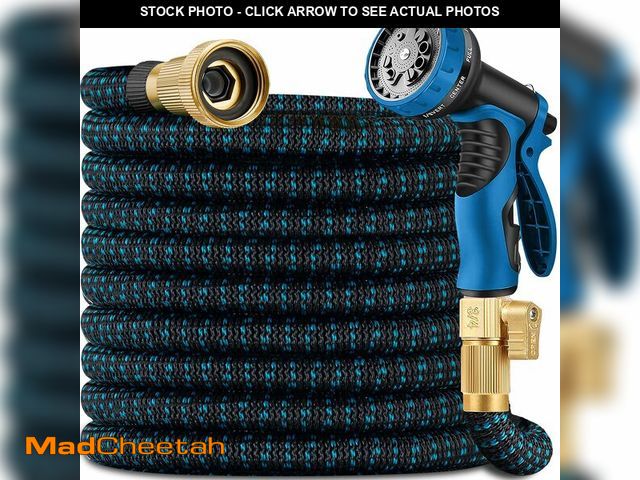 Lot 74-13946306 - 100 ft Expandable Garden Hose - Ultra Flexible,Durable Collapsible Latex Core &amp; Solid Brass Fitt...