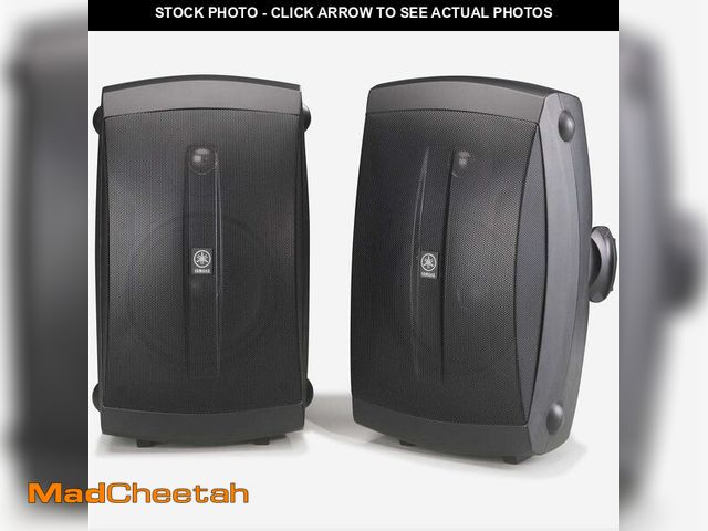 Lot 74-14609551 - (MISSING CORDS) YAMAHA NS-AW350B All-Weather Indoor/Outdoor 2-Way Speakers - Black (Pair) - USED