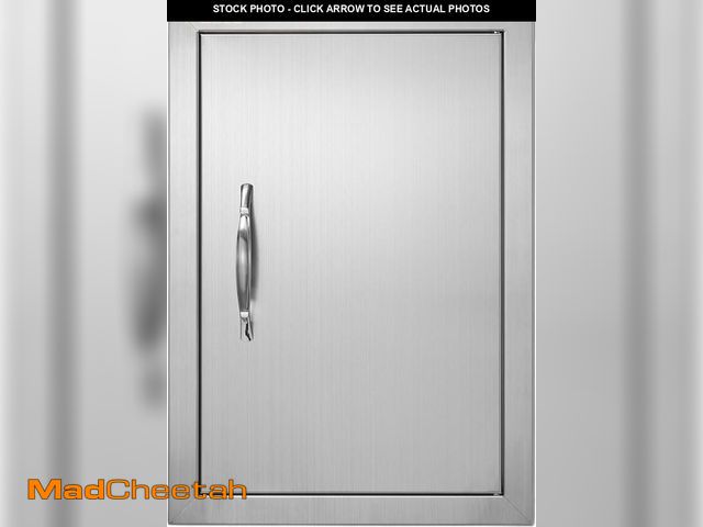 Lot 74-12137354 - VEVOR Outdoor BBQ Kitchen Door - 14W x 20H Inch Stainless Steel Flush Mount Vertical Wall Door with ...