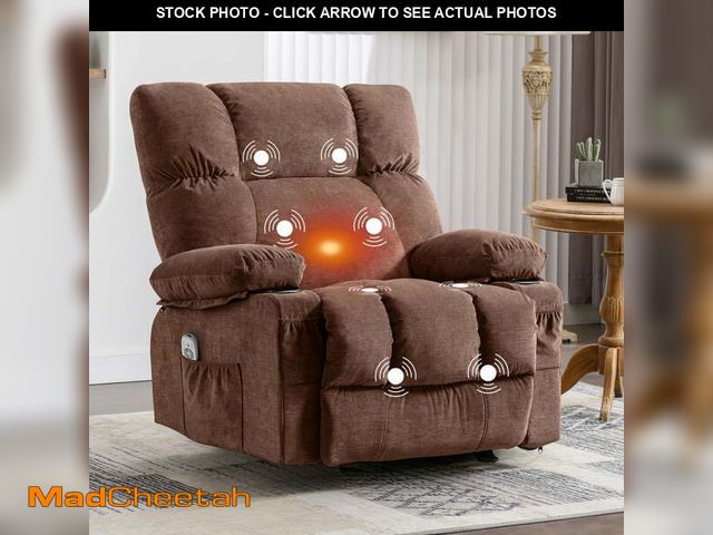 Lot 74-13116193 - JONPONY Manual Recliner Chair with Heat Therapy and Massage Function, Heavy Duty Reclining Mechanism...