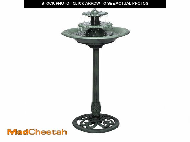 Lot 74-14276222 - Alpine Corporation 35" Tall 3-Tier Outdoor Pedestal Water Fountain Ã¢â¬â Durable Resin Cascading ...