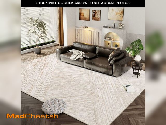 Lot 74-13584523 - CozyMine Washable Modern Area Rug - Lineism Style Washable Rug 8X10 for Living Room Kitchen Office E...