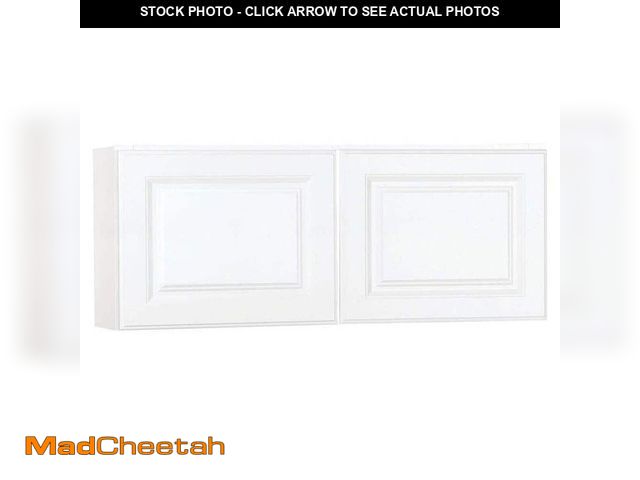 Lot 74-14244874 - Hampton Bay Hampton 30 in. W x 12 in. D x 18 in. H Assembled Wall Bridge Kitchen Cabinet in Satin Wh...
