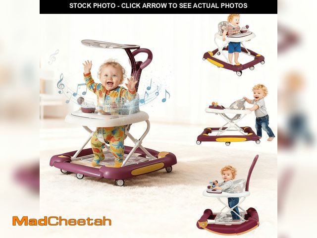 Lot 74-13061304 - SHIBAILI 6-in-1 Activity Walker &amp; Table - Multi-Function Center,Bouncer,Tray &amp; Music,Red (6+...